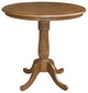Round Top Pedestal Table, Pecan, 36 Inch Round