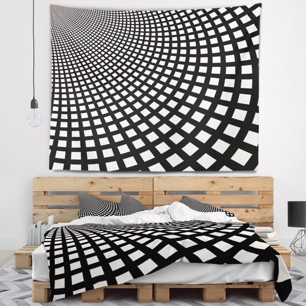 Fractal Square Pixel Mosaic Illustration Abstract Wall Tapestry, 60"x50"