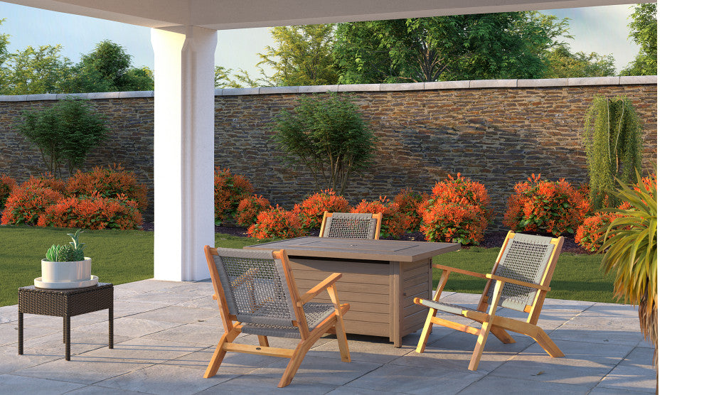 Vega Natural Stain Outdoor Chair in Gray Cording