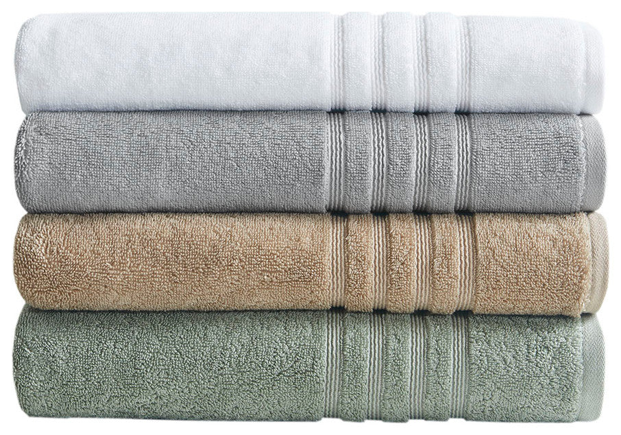 Clean Spaces Nurture Sustainable Antimicrobial Bath Towel 6 Piece Set, White