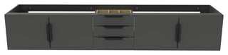 CastelloUSA Alpine 84" Wall Mounted Vanity, Base Only, Black, Gold Handles