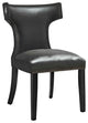 Curve Vinyl Dining Chair-Black