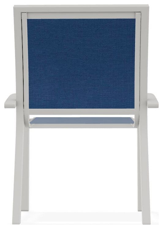 Kendall Sling Stackable Outdoor Dining Chair, Cobalt/Snow