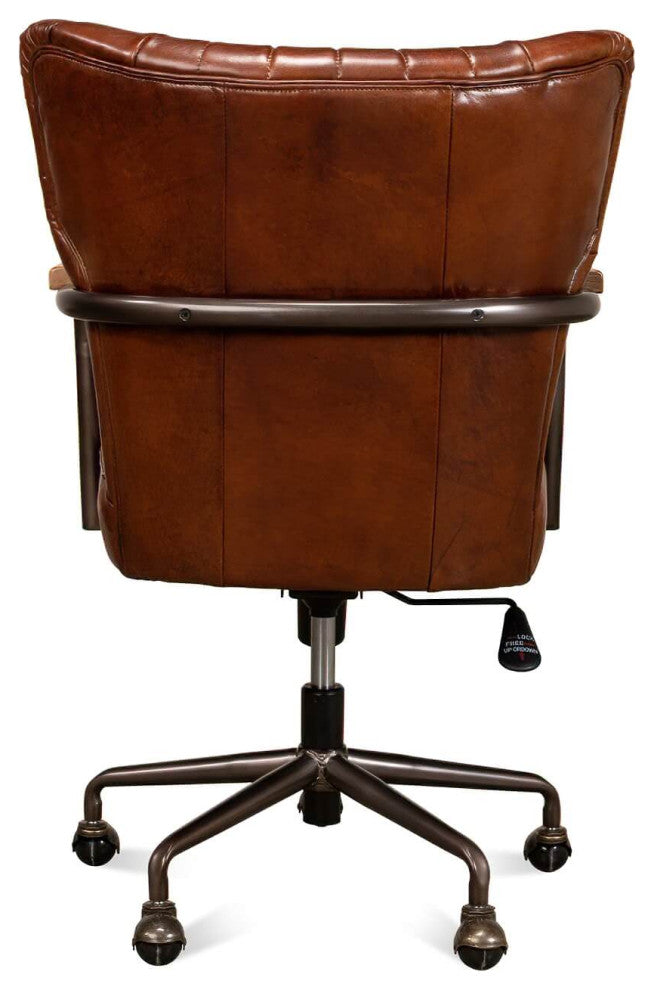 Industrial Style Leather Desk Chair