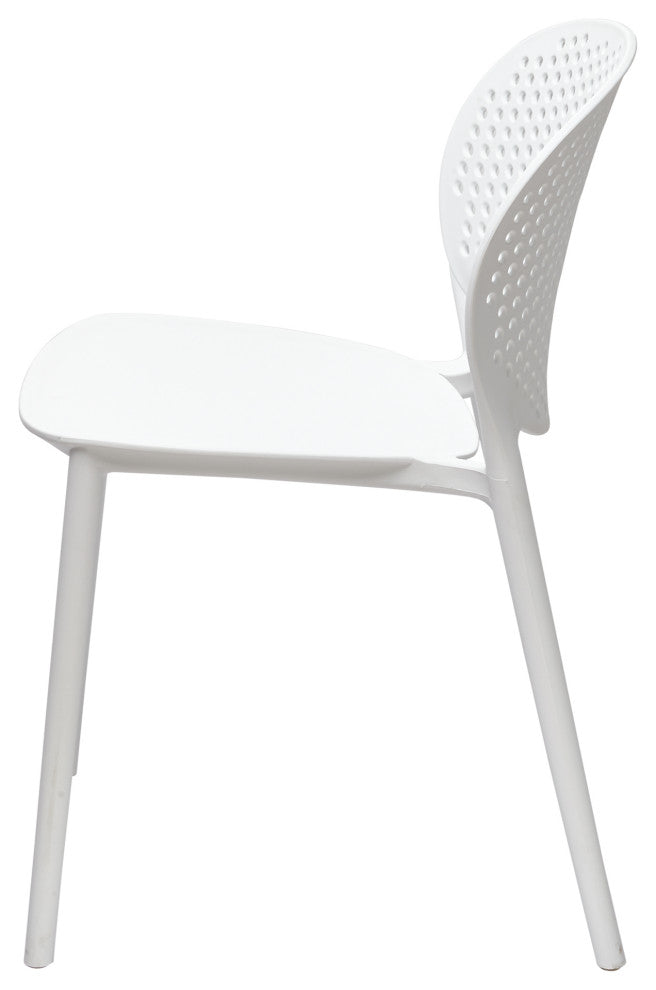 Midcentury Polypropylene Side Chair, Set of 4, White