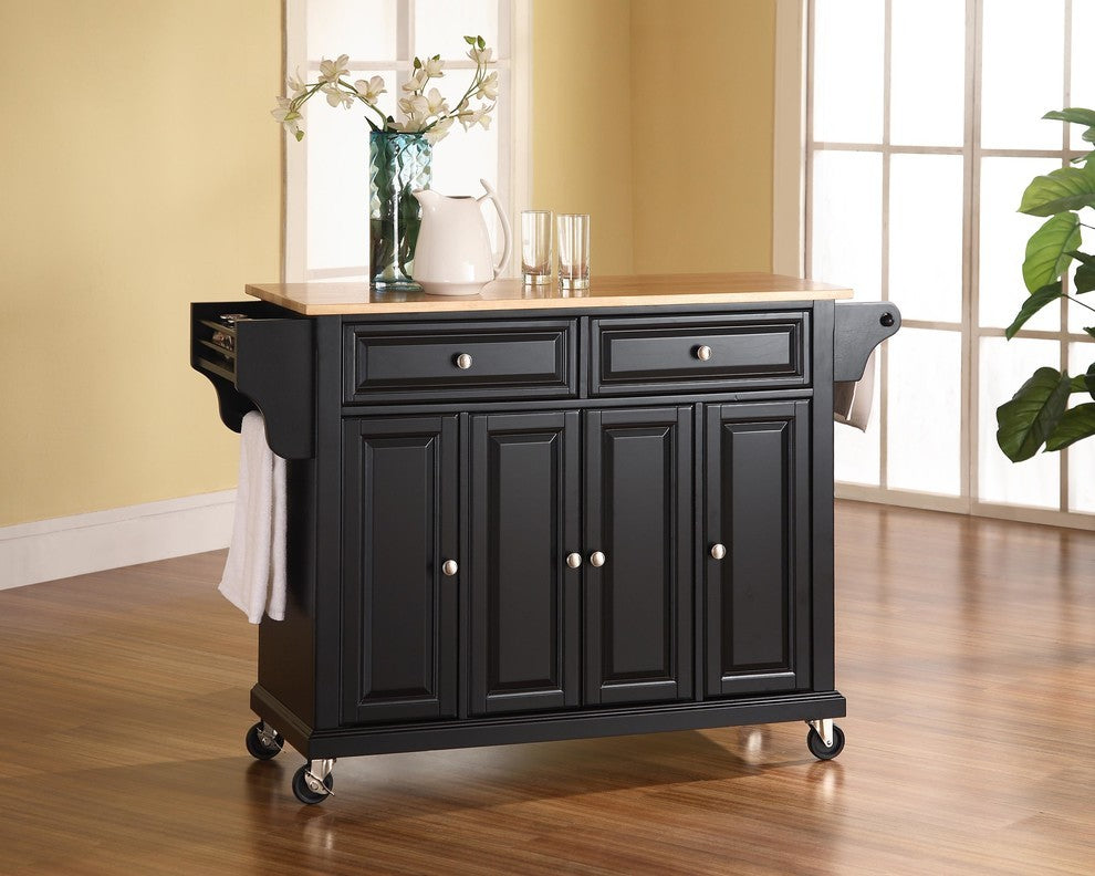 Natural Wood Top Kitchen Cart, Island