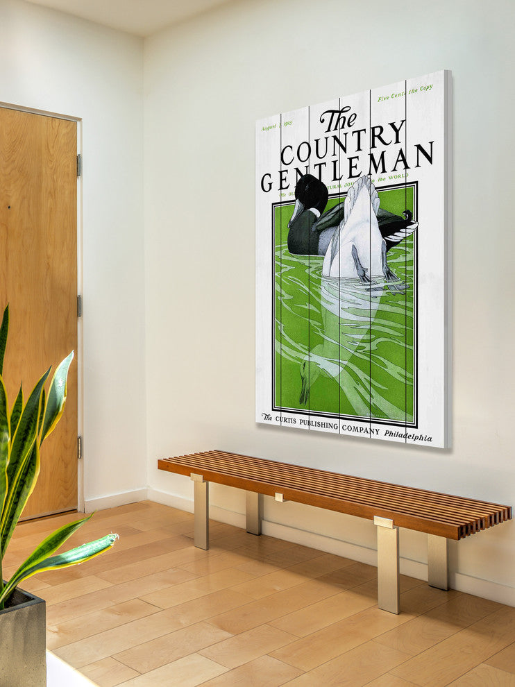 "CG Ducks" Painting Print on White Wood