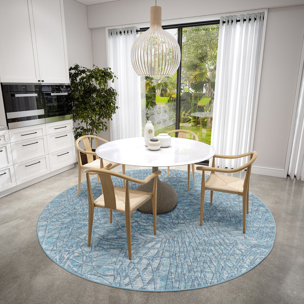 Winslow WL2 Indigo 8' x 8' Round Rug