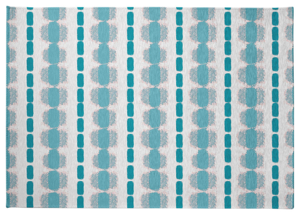 Watercolor Stripe Spring Chenille Rug, Explorer Blue, 5'x7'