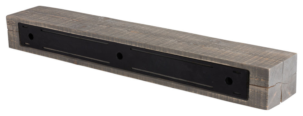 Solid Beam Fireplace Mantel Shelf, Ash Gray, 48"