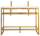 Boston 47" Double Sink Console, Radiant Gold, White Gloss Top