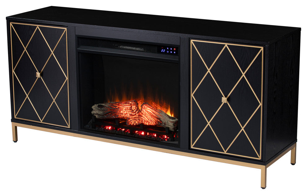 Crewe Touch Screen Electric Fireplace With Media Storage