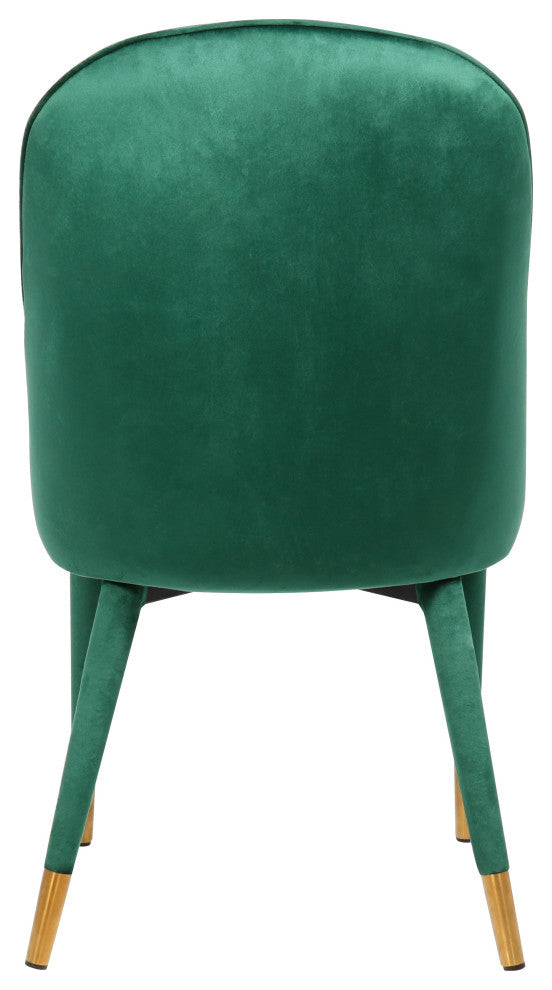 Belle Velvet Upholstered Dining Chair (Set of 2), Green