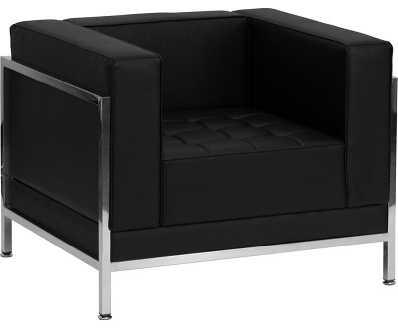HERCULES Imagination Series Black Leather 3 Piece Sofa Set