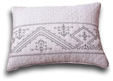 Elegant Fair Isle Purple Grey Yarn Dyed Quilted King Pillow Sham, 20"� x 36"�