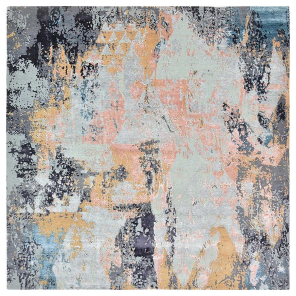 Ahgly Company Indoor Square Mid-Century Modern Area Rugs, 5' Square