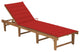 Vidaxl Folding Sun Lounger With Cushion Solid Acacia Wood