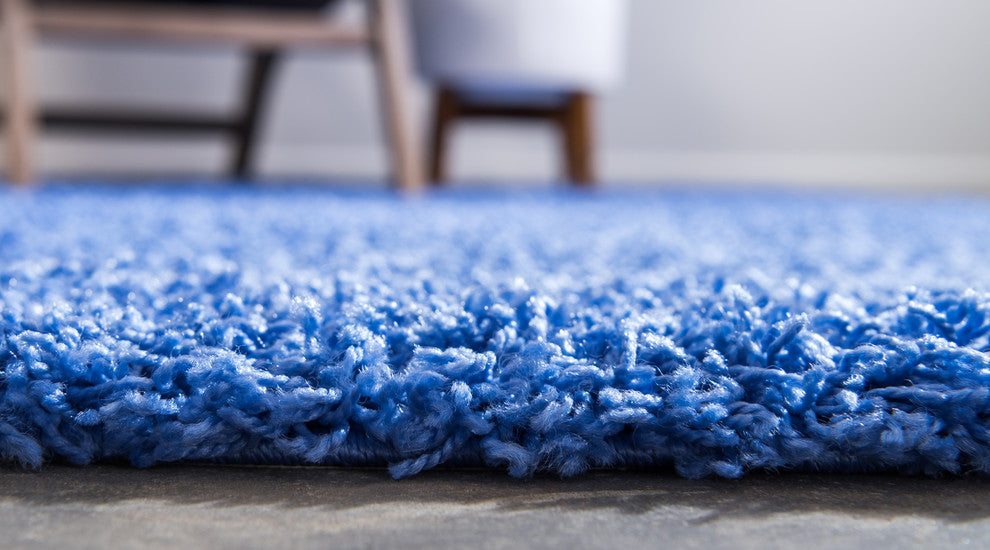 Unique Loom Periwinkle Blue Solid Shag 2'x3' Area Rug