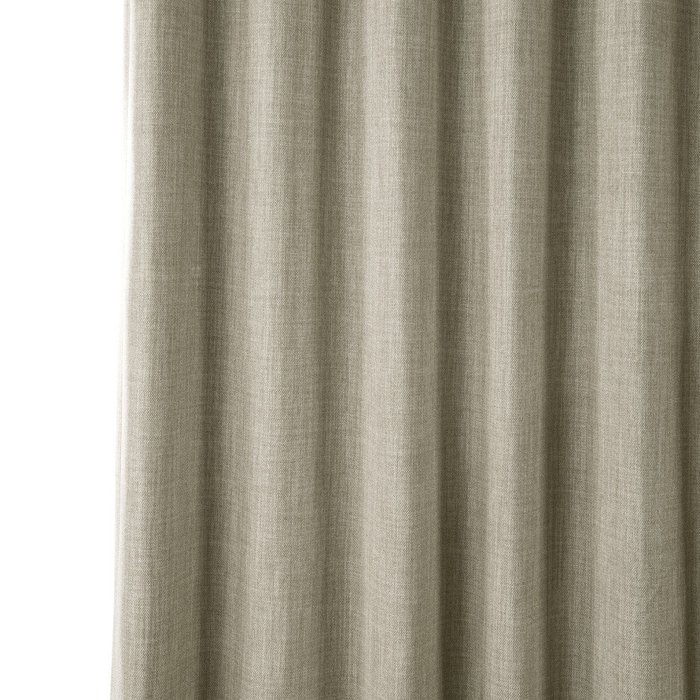 Faux Linen Darkening Curtain Single Panel, Oatmeal, 50"x96"