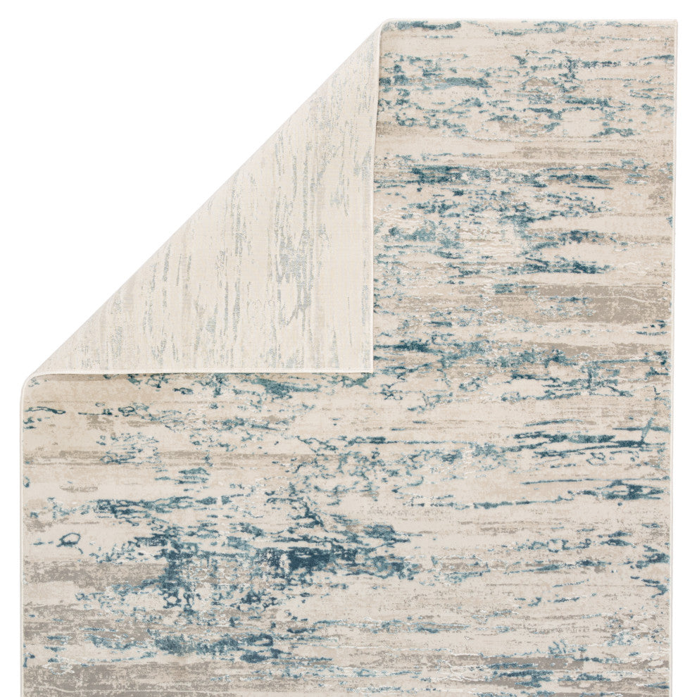 Jaipur Living Celil Abstract Ivory/Blue Area Rug, 3'11"x5'11"
