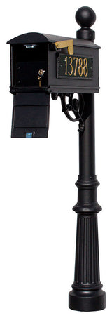 Mailbox Post System Locking Insert With 3-Cast Plates, Black
