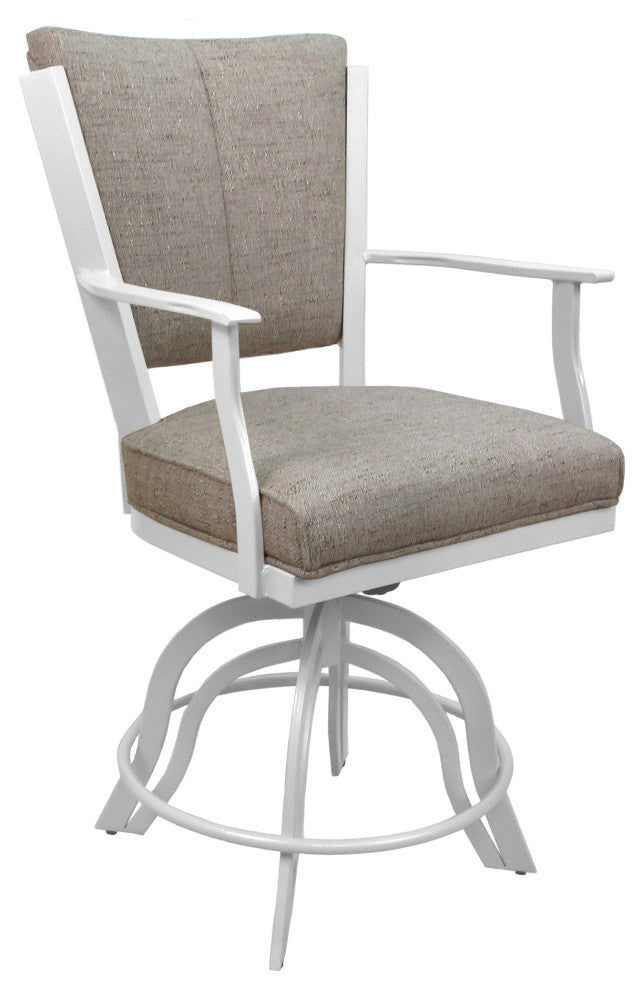 Montana Swivel Tilt Metal 30" Bar Stool or Counter 26" on A Base, Hemsath Driftwood - White, 26"