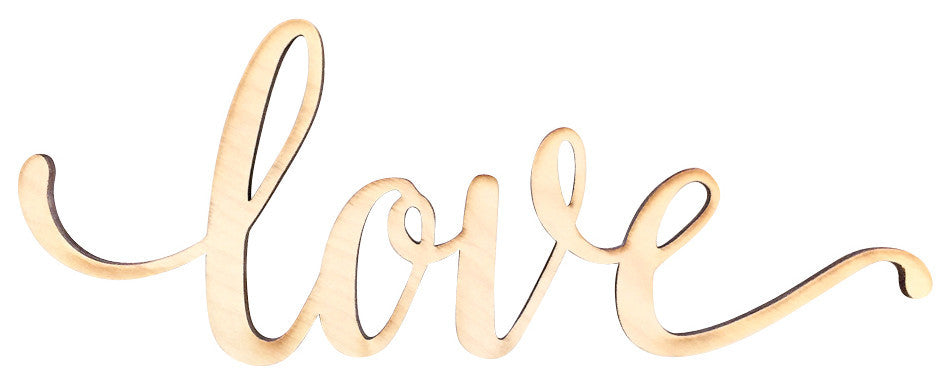 Script Love Wood Sign, 24"x8"
