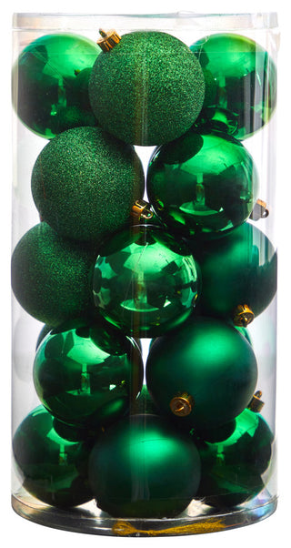 Holiday Xmas 20 Count 3" Shatterproof Ornaments W/ Re-Useable Storage Container