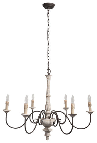 6-Light Weathered Wood Candle Style Chandelier