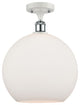 Innovations 516-1C-WPC-G121-12 1-Light Semi-Flush Mount, White, Polished Chrome