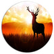 Deer On Meadow During Sunrise, Animal Round Wall Art, 11"