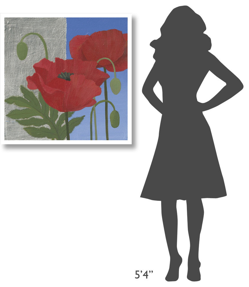 "More Poppies" Digital Paper Print by Kathrine Lovell, 32"x32"