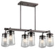 Outdoor Linear Chandelier 6-Light, Architectural Bronze