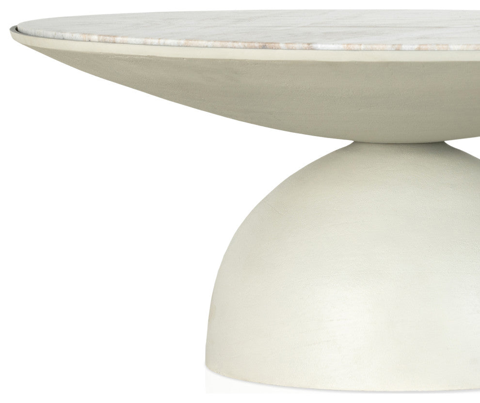 Corbett Coffee Table-Textured Matte Wht