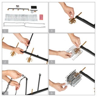 LNC Tucana Polished Gold and Matte Black Modern Kitchen Island Light, 5 Lights