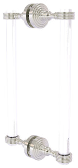 Pacific Grove 12" Groovy Accent Back to Back Shower Door Pull, Satin Nickel