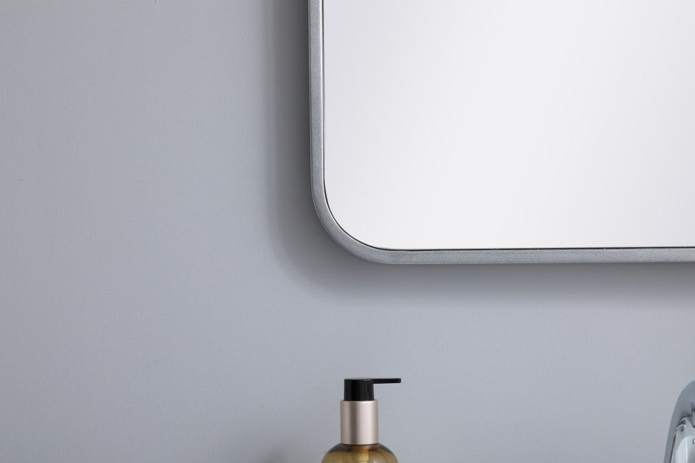 Elegant Decor MR802030S Soft Corner Metal Rectangular Mirror, 20"x30"