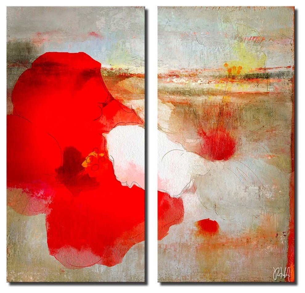 Painted Petals LXII 2-Piece Canvas Art Set, 40"x20"