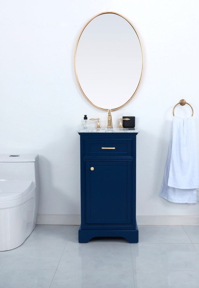 Amber Single Bathroom Vanity, Blue, Blue, 19"