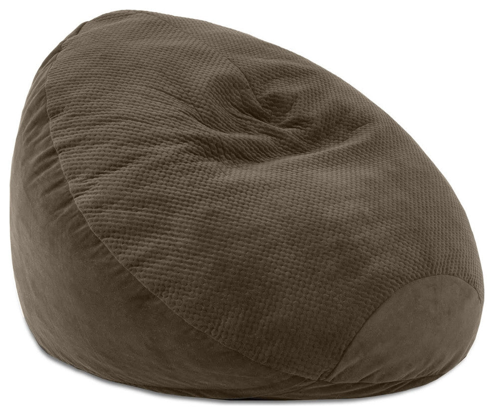 Jaxx Koku, Designer Two-Tone Bean Bag Chair, Quilted Microvelvet, Espresso