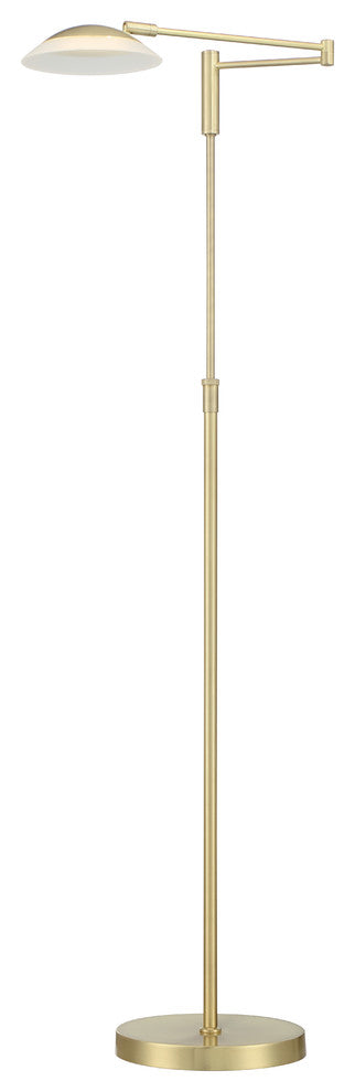 Meran Turbo Floor Lamp, Satin Brass