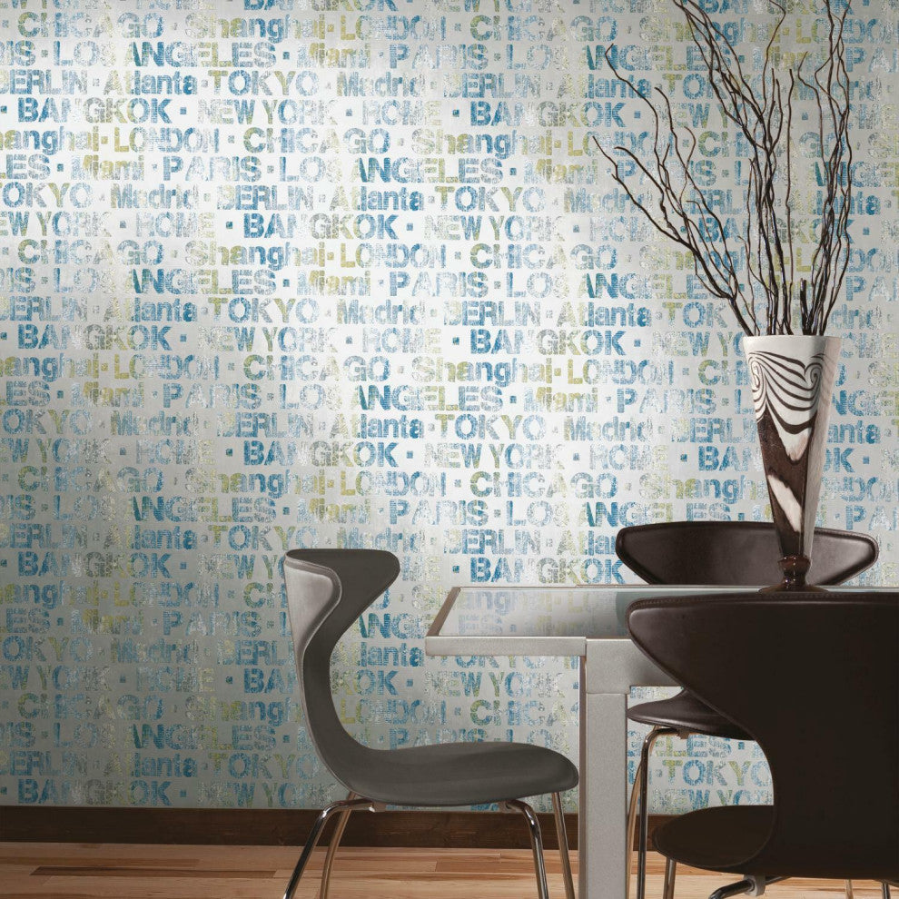 Blue & Green Cities Of The World Peel & Stick Wallpaper