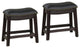 Benzara BM231998 Curved Leatherette Stool With Nailhead Trim, Set of 2, Black