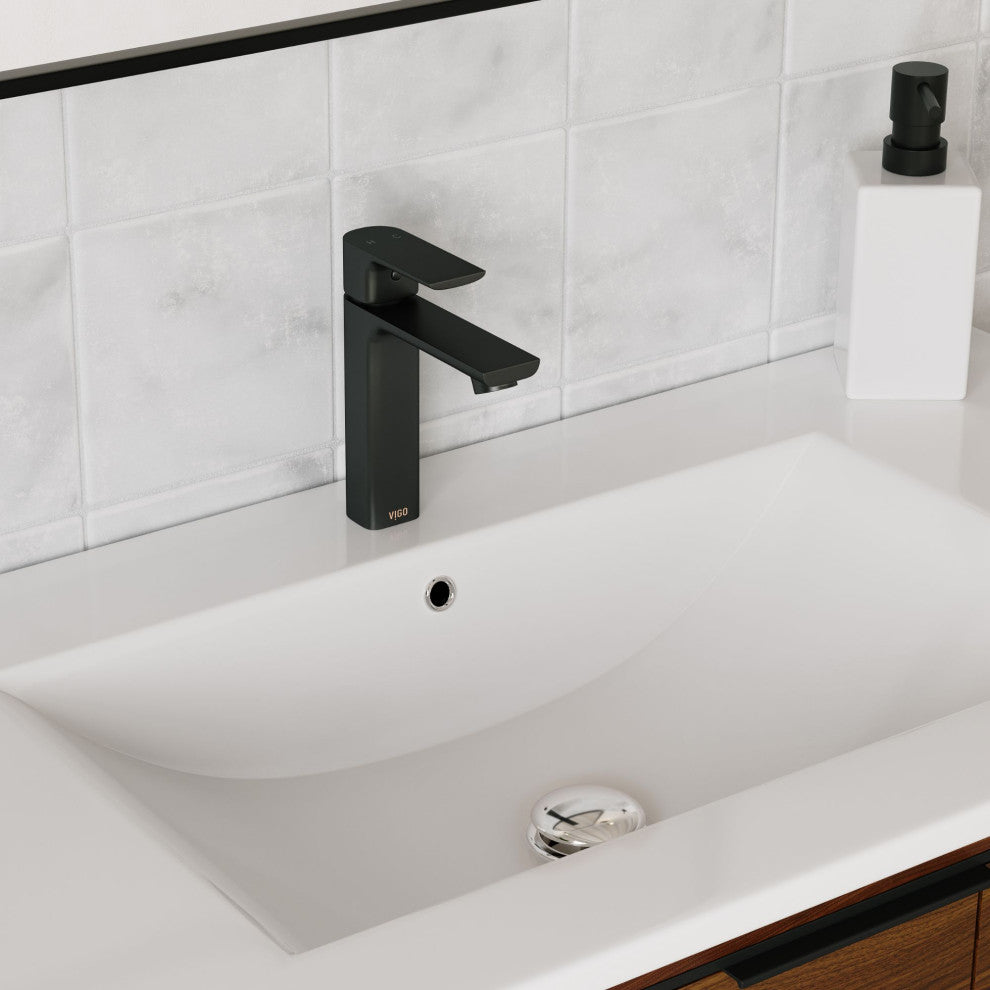 Bradford Bath Vanity, Walnut, 36", Black Hardware, Single Sink, Freestanding