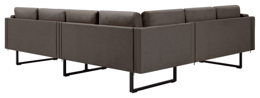 vidaXL Sofa Sectional Sofa L Shape Corner Couch with Pillows Taupe Fabric