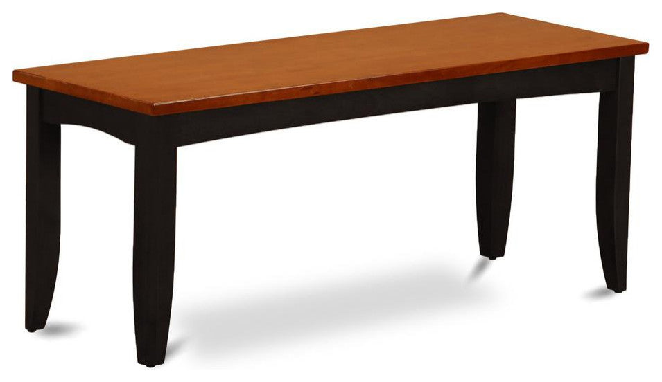 Parfait Dining Room Bench With Wood Seat, Black And Cherry Finish