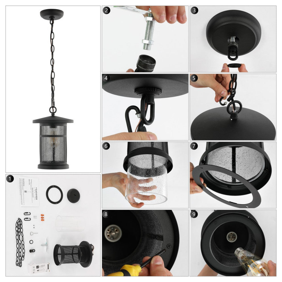 Safavieh Osprey Outdoor Pendant Black
