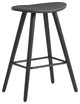 26" Gray Faux Leather Backless Black Wood Bar Stool