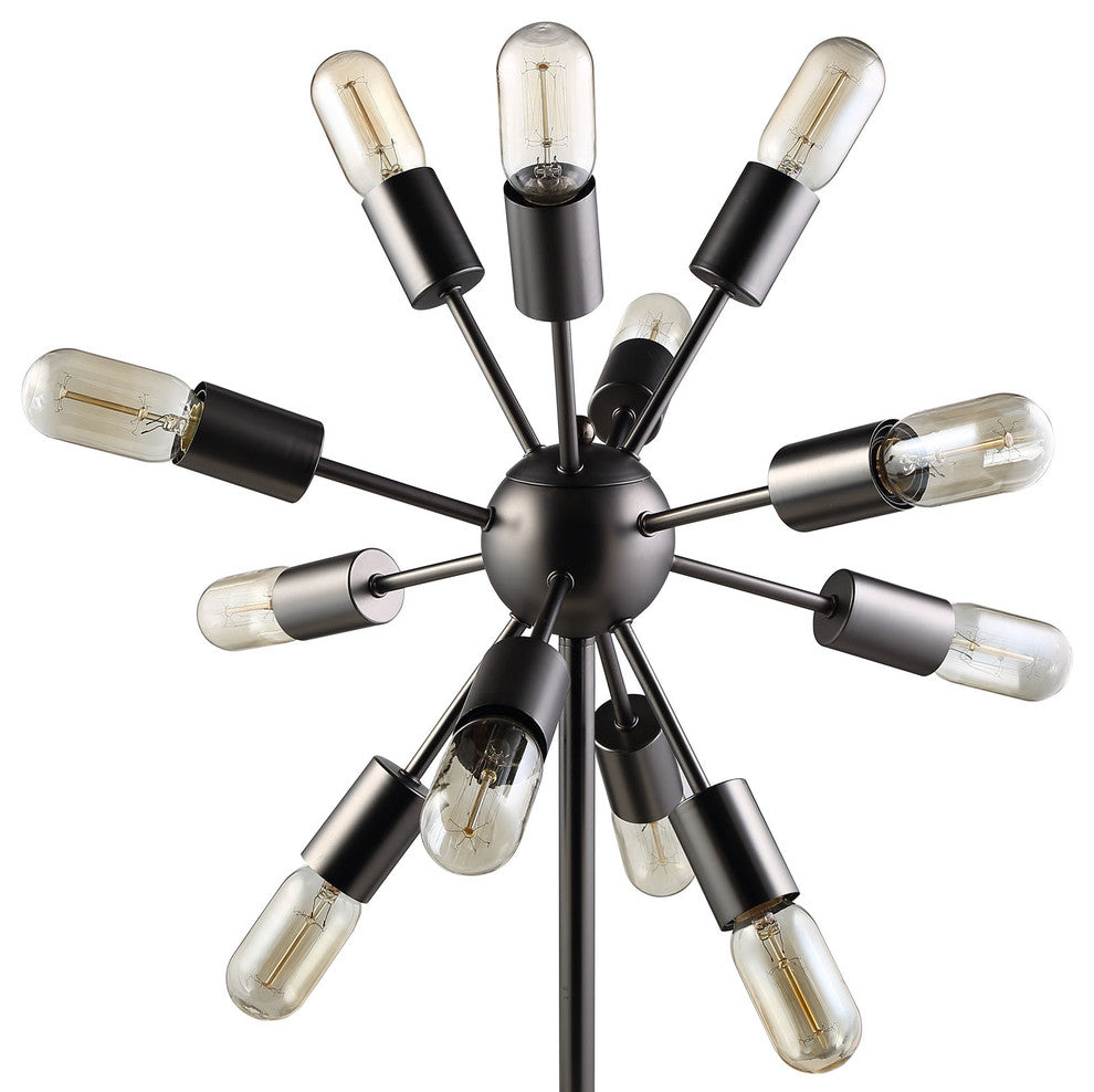 Modern Urban Contemporary Metal Table Lamp, Black Steel