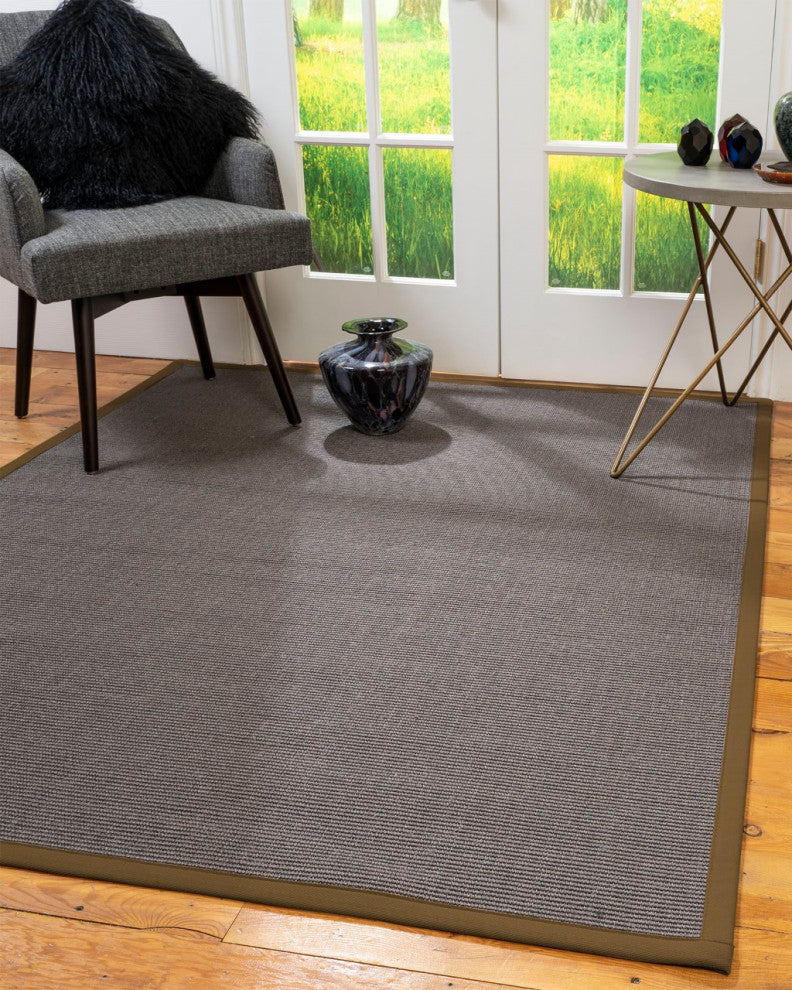 Natural Area Rugs Big Sur Custom Sisal Rug, 8' x 10', Malt Border